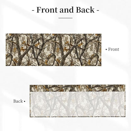 Worltoldb Camo Curtain Valance Short Rod Pocket Window Treatment for Living Room Bedroom Kitchen Bathroom 1 Panel 54" W x 18" L