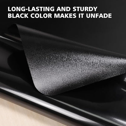 Vinyl Floor Mat for Home, Black Waterproof Area Mat for Under Dining Room Table, Sturdy Plastic Rug Protector for Kitchen, Living Room, Yard, Garage, Large Baby Play Mat (8'×10')