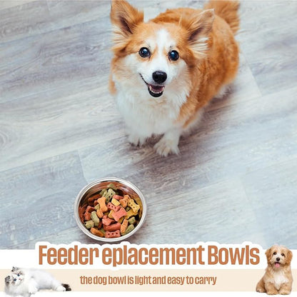 Zhehao 30 Pcs Stainless Steel Dog Bowls Bulk Metal Dog Food and Water Container Replacement Lightweight Pet Bowl for Cage Kennel and Crate(10 oz)