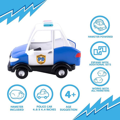 ZhuZhu City Electronic Hamster Police Car Toy – Interactive Pet with 40+ Sounds & Sirens – Includes Mr. Squiggles – Birthday Gift for Boys & Girls Ages 4+