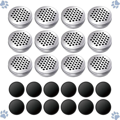 12 Pack Dog Scent Work Tins Training Kit Nose Work Magnetic Dots Scent Work Containers for Dogs Training Metal Box Smell Aluminum Cans with Lids (12pack)