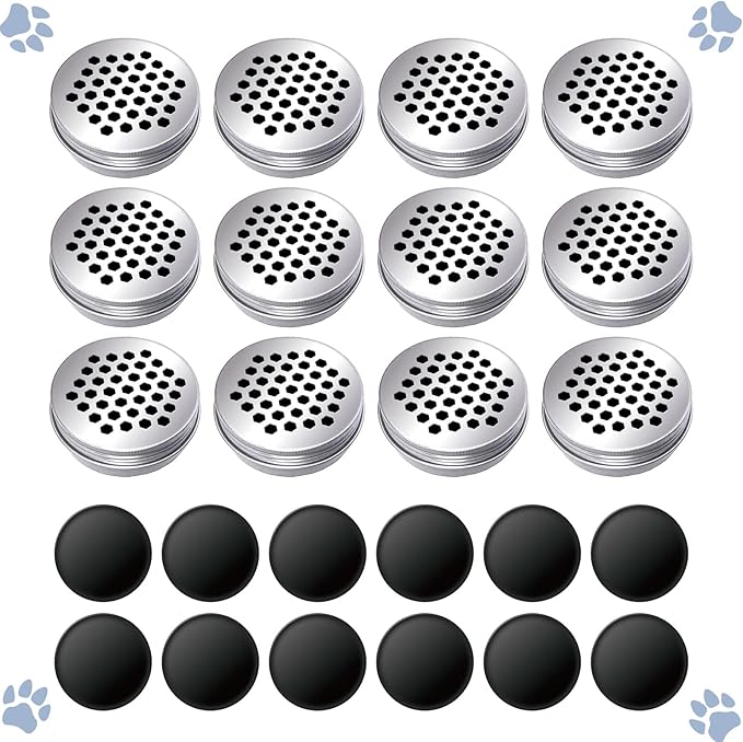 12 Pack Dog Pet Scent Training Box,Magnets Dogs Cat Scent Work tins,Dog Nose Work containers, Smell Metal Kit for Dogs Training, Pet Aluminium Tins