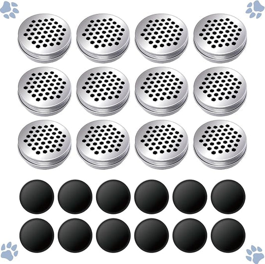 12 Pack Dog Pet Scent Training Box,Magnets Dogs Cat Scent Work tins,Dog Nose Work containers, Smell Metal Kit for Dogs Training, Pet Aluminium Tins