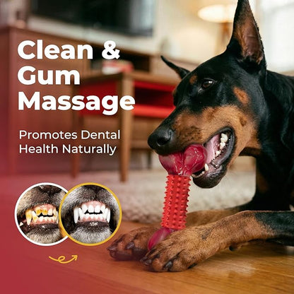 Apasiri 3-Pack Tough Dog Chew Toys for Aggressive Chewers, Beef-Flavored Dog Bones for Large Breed, 8" Nylon & Rubber Chew Toys Long-Lasting Play