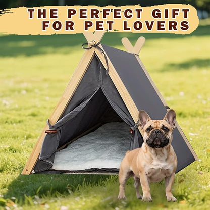 Cat Tent Multifunctional Dog Tent Washable & Portable Pet House for Indoor & Outdoor Use - Perfect for Cats & Small Dogs (Wheat Grain Color, Wheat Grain Color)