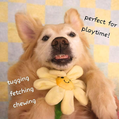 Interactive Puppy Plush Toys - Crinkle Flower Rope Toy, Chew Toys for Teething for Small & Medium Dogs