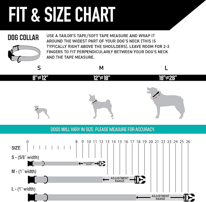 Wolfgang Heavy Duty, Adjustable Dog Collar with Quick Release Nylon Buckle for Walking & Training, GreatEscape Print, Large