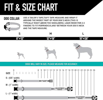 Wolfgang Heavy Duty, Adjustable Dog Collar with Quick Release Nylon Buckle for Walking & Training, ChevTech Print, Medium