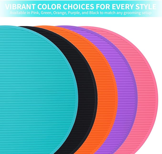 Pet Grooming Table Non-Slip Mat - Padded Mat for at-Home Grooming Dogs and Cats,Bathing Mat for Pets, Diameter: 22.4inch/57cm (Turquoise Green, Diameter: 22.4inch/57cm)