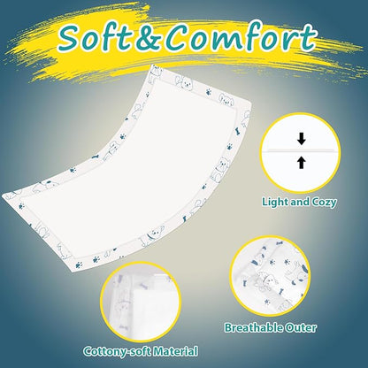 Disposable Dog Diaper Liners - 50PCS Dog Booster Pads for Male Female Dogs - Doggie Diaper Insert Pads for Pet Belly Bands Wraps Period Pants Covers(M,50)