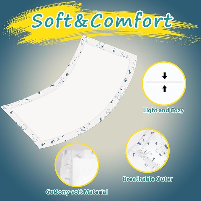 Disposable Dog Diaper Liners - 50PCS Dog Booster Pads for Male Female Dogs - Doggie Diaper Insert Pads for Pet Belly Bands Wraps Period Pants Covers(L,50)