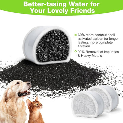 xbbwmrs 15 Count Replacement Carbon Filters Compatible with PetSafe Drinkwell Filters, Pet Water Fountain Replacement Cartridges for Dog and Cat Fountain.