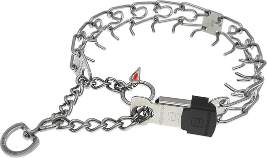 Herm Sprenger Stainless Steel Dog Collar with Short Links and Quick Release ClicLock Buckle Made in Germany (Stainless Steel, 20in x 3.0mm (Neck Size up to 16-17in))