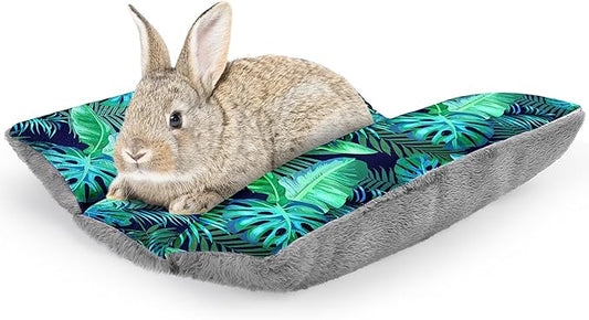 Rabbit Bed 15"X14"Thickened and Soft Bunny Bed Washable Cuddle Cushion Plush Mat Double-Sided Plush Small Pet Flop Mat Cotton Pillow for Rabbit