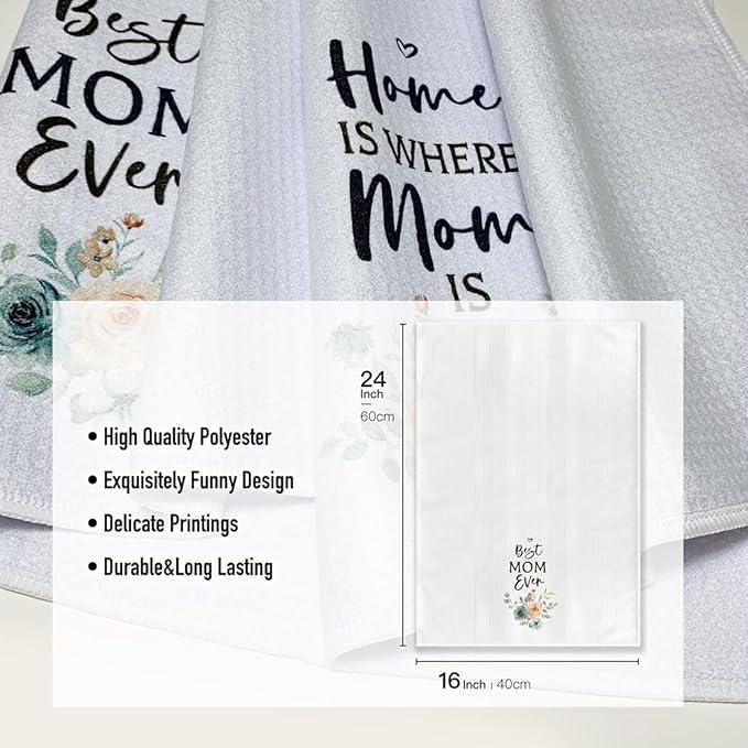 Daughter to Mom Towels- Funny Joked Absorbent Kitchen Tea Towel DéCor,Gifts for Mother Mama on Mother's Day,Birthday,Christmas,Thanksgiving 16" x 24"