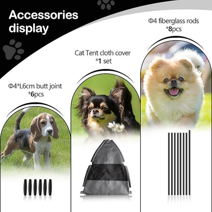 Cat Tent Outdoor/Indoor, Cat and Dog Waterproof Tent House, Outdoor Dog Bed Washable, Indoor/Outdoor Cave Nest Bed Small Dog Tent for Cat, Bunny and Small Animal (Gray, S)