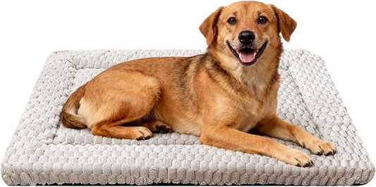 Dog Bed Mat,Reversible & Ultra Soft Kennel Pad-Machine Washable Pet Bed for Dogs & Cats-All-Weather Crate Liner for Crates,Carriers & Travel (Light Gray, 35" L x 23" W x 1.5" Th)