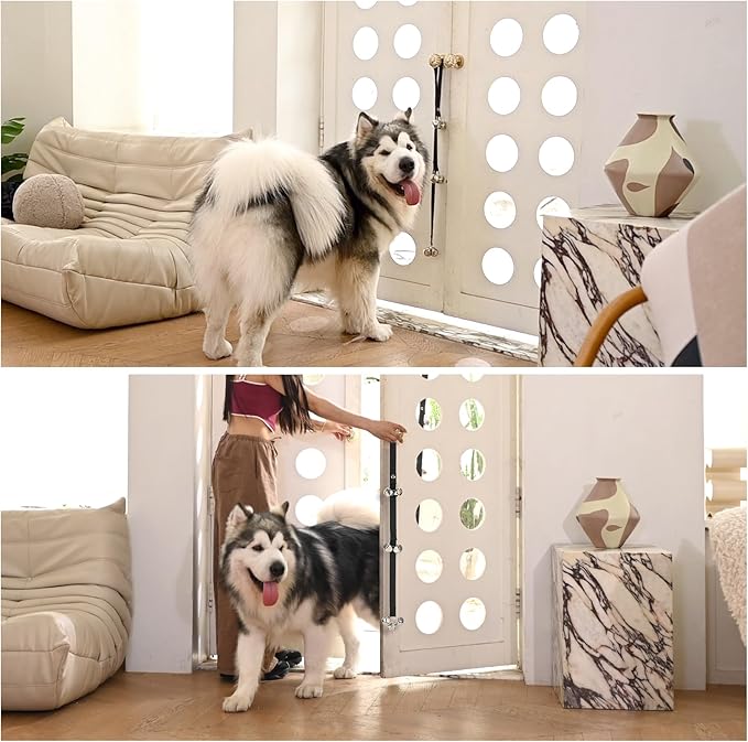 Upgraded Puppy Bells Dog Doorbells for Door Knob/Potty Training/Go Outside-Dog Bells for Puppies Dogs Doggy Doggie Pooch Pet Cat for Dog Lovers-Premium Quality-3 Snaps for Length Adjustment