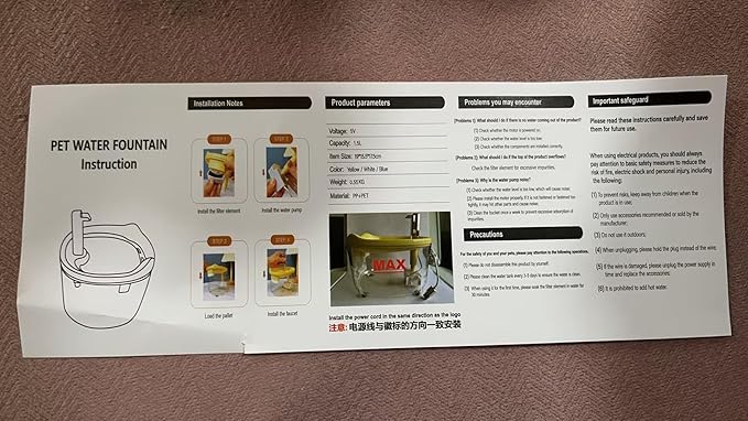 Cat Water Fountain - Automatic 50oz Pet Water Fountain 6PCS Replacement Filters for Cats & Dogs Water Fountain (Replacement Filters, M)