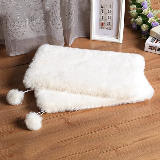 SHENGOCASE 2-Pack 10"x 20" Faux Rabbit Fur Cat Dog Bed Cushion Pad Mat, Cat Tree Tower Replacement Cushion for Window Perch Carrier House Cage Crate Kennel