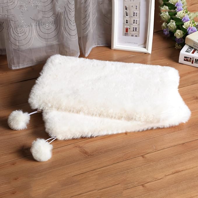 SHENGOCASE 2-Pack 14" x 19.7" Faux Rabbit Fur Cat Dog Bed Cushion Pad Mat, Cat Tree Tower Replacement Cushion Pad for Window Perch Carrier House Cage Crate Kennel