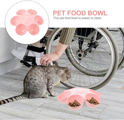 POPETPOP Cat Food Bowl with 6 Bowls - Pet Feeder for Kitten Puppy, Multi Cat Dishes, Multiple Dinner Feeder for Indoor s, Dishes for Food and Water
