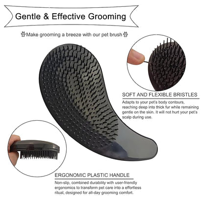 Gentle Grooming Puppy Brush with Gift Box ， Fit for Small Dog ， Yorkie, Shih Tzu, Maltipoo, Maltese and Pomeranian ，Toy Poodle Accessories, Soft Bristle (Black)