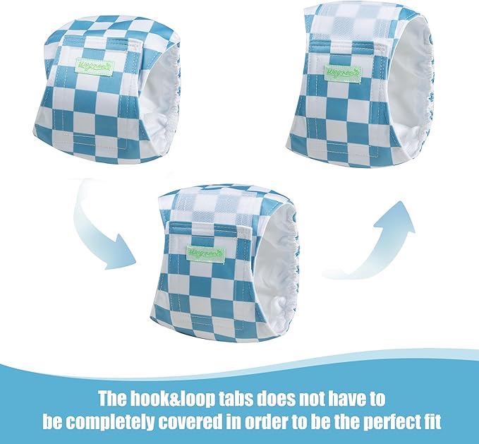 wegreeco Small Dog Diapers Male,Reusable Belly Bands for Male Dogs,Washable Doggie Puppy Male Diapers Wraps,Medium Large Size(5 Pack Small, Blue Coffee Checkerboard)