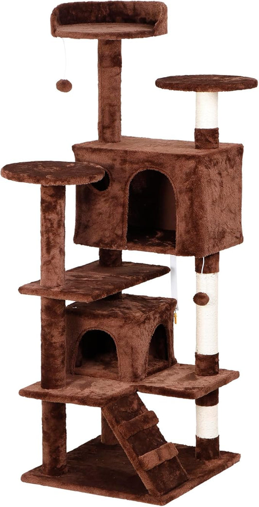 Nova Microdermabrasion 54 in Cat Tree Tower for Indoor Cats Multi-Level Cat Condo Cat Bed Furniture with Scratching Post Kittens Activity Center
