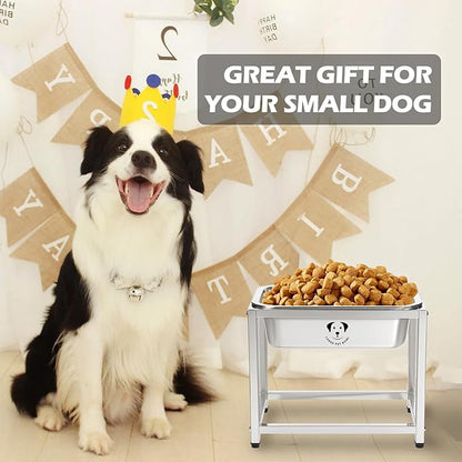 0.85 Gallon Elevated Large Dog Water Bowl, 10.23" Raised Stainless Steel Bowl for Medium Large Breed, Elevated Dog Water Bowl with Full Metal Stand, Easy to Clean and Assemble for Indoor Outdoor