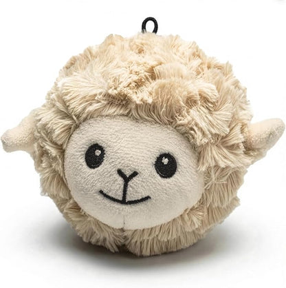 Pet Lou 4 Inch Squeaky Lamb Ball Dog Toy, Durable TPR Squeaky Ball with Plush Cover, Stuffing-Free Lamb Dog Toy for Small & Medium Breeds, Bouncy & Water-Floating