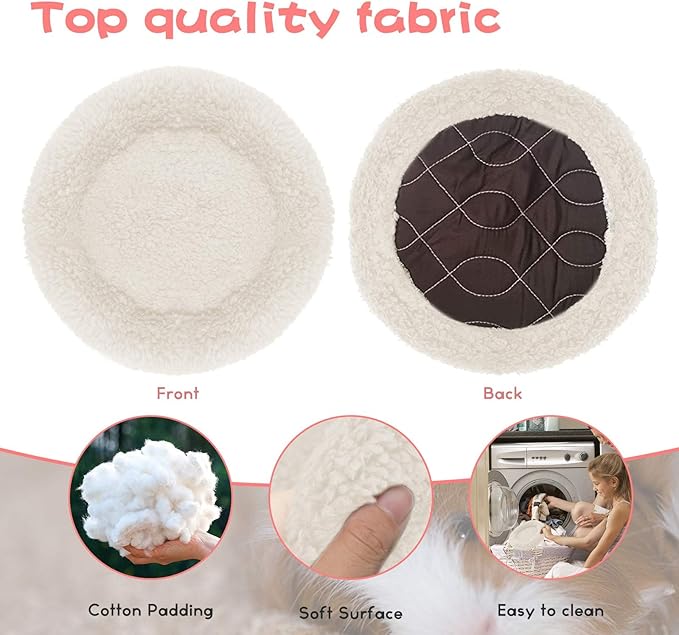 BWOGUE Hamster Bed,Round Velvet Warm Sleep Mat Pad for Hamster/Hedgehog/Squirrel/Mice/Rats and Other Small Animals