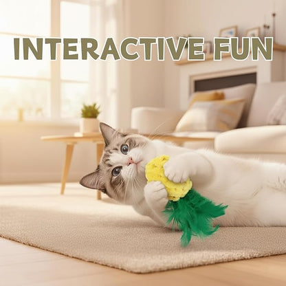 Catnip Feather Cat Toy (Pineapple, Cat)