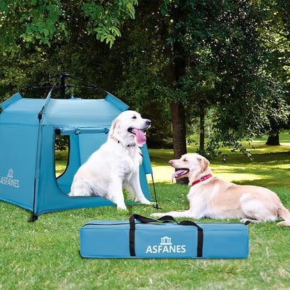 Outdoor Pet Automatic Camping Tent, Pop up Cave Bed for Indoor Cats and Small Dogs, Portable Cat House Dog House, Sky Blue.