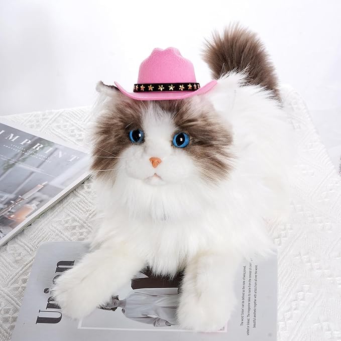 choyaxo Pet Cowboy Costume Cosplay Cap Halloween Costumes for Dogs Cat Pet Party Decoration Mini Cowboy Hat (Pink, Large)