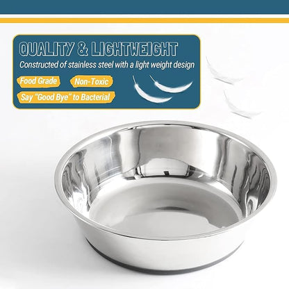 PEGGY11 Lightweight Stainless Steel Cat Bowls - 1.8 Cup, 2 Pack