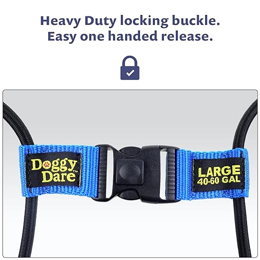 (2 Pack) Doggy Dare Trash Can Lock - Large - Fits 40-60 Gallon Trash Cans - Perfect for Dogs, Raccoons, Opossums - Bungee Cord Design Makes Install Simple (Trash Can NOT Included)