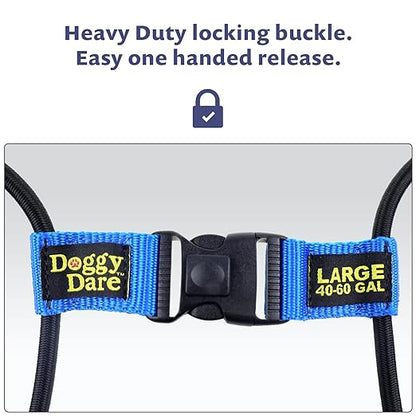 (2 Pack) Doggy Dare Trash Can Lock - Large - Fits 40-60 Gallon Trash Cans - Perfect for Dogs, Raccoons, Opossums - Bungee Cord Design Makes Install Simple (Trash Can NOT Included)