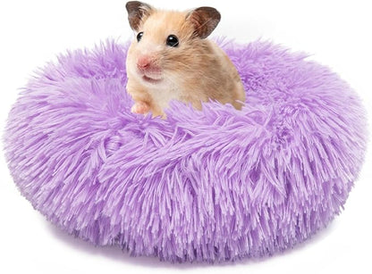 Chinchilla Bed Purple for Cage Fluffy Round Beds for Small Animals Washable Anti Slip 11.8 inch