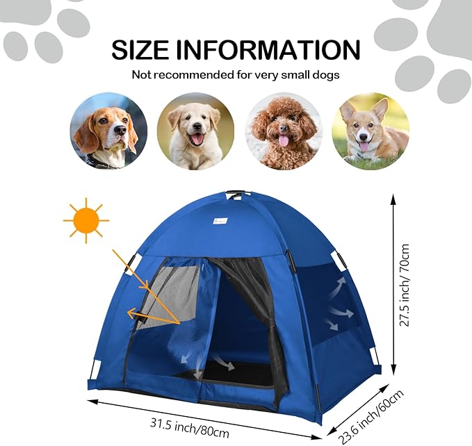 Cat Tent Outdoor/Indoor, Cat and Dog Waterproof Tent House, Outdoor Dog Bed Washable, Indoor/Outdoor Cave Nest Bed Small Dog Tent for Cat, Bunny and Small Animal (Blue, L)