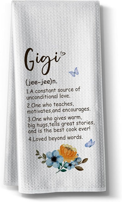 Kitchen Towels for Gigi-Funny Joked Hand Dish Kitchen DéCor, Hilarious Absorbent Tea Towel, for Mimi Nana Grandmother On Mother's Day,Birthday,Christmas,Thanksgiving 16" x 24"
