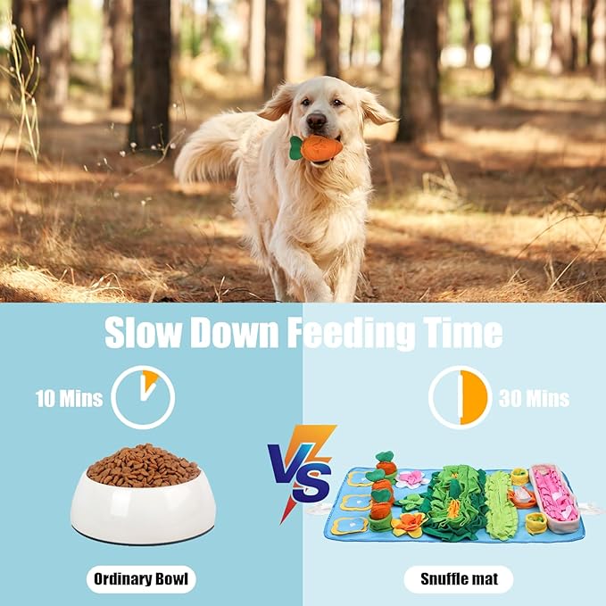 Snuffle Mat for Dogs Large Breed - 32'' X 20'' Washable Durable Sniff Mat for Slow Feeding Training, Enrichment Puzzle Toy for Mental Stimulation & Stress Relief