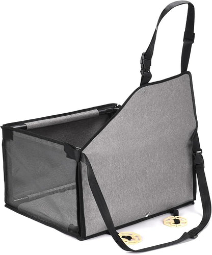 Small Dog Car Seat - Portable Puppy/Pet Booster Seat with Clip-On Leash and Mesh Window for Small Pets Up to 11 lbs