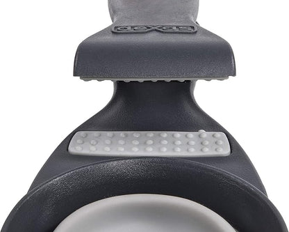 Dexas Pets Collapsible KlipScoop Collapsible Dry Dog Food Scoop and Dog Food Bag Clip, 1/2 Cup Capacity, Light Gray (PW650432429)