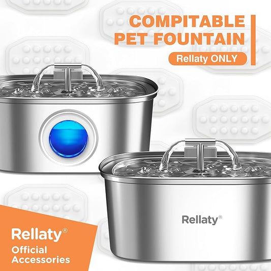 Official Cat Fountain Filters Replacement： Pre-Filter Sponges for 3.2L/108oz Automatic Pet Water Fountain - Includes 12 Sponge Filters & 12 Carbon Filters