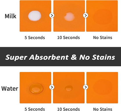 Dog Food Mat - Absorbent Cat Mat for Food and Water, No Stains Pet Feeding Bowl Mat, Easy to Clean Pet Placemats, Quick Dry Dog Water Dispenser Mat for Messy Drinkers | Orange 12"x 19"