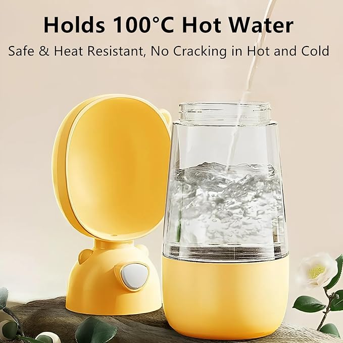2 in 1 Dog Water Bottle with Food Container, Portable Dogs Water Dispenser, Outdoor Drink Bottles for Puppy, Cat, Pet, Essential Items for Travel, Walking, Hiking, Pet Accessories (Yellow)