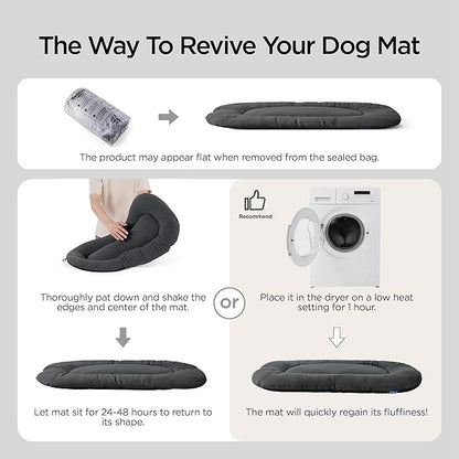 Bedsure Washable Dog Crate Pad for Small Dogs, Anti-Slip Puppy Kennel Dog Bed for Crate - Ultra Soft Fleece Flat Thin Pet Mat (Not Chew Proof), Grey 23"x17"