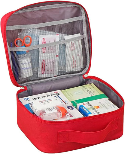 Red First Aid Bag Empty 1st Aid Bag Medical Travel Case Emergency Storage Compact Medicine Bags for Car Office Kitchen Sport Outdoors Camping Hiking Pet (Red M)