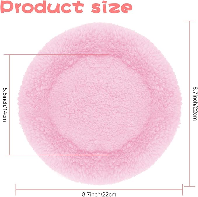 BWOGUE Hamster Bed,Round Velvet Warm Sleep Mat Pad for Hamster/Hedgehog/Squirrel/Mice/Rats and Other Small Animals